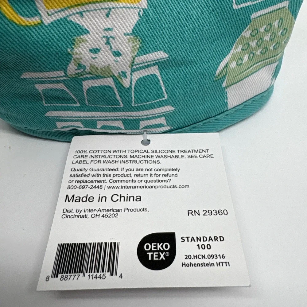 Everyday Living Grabber Mitt Cats‎ Kitchen Oven Pot Holder Silicone Grip Teal